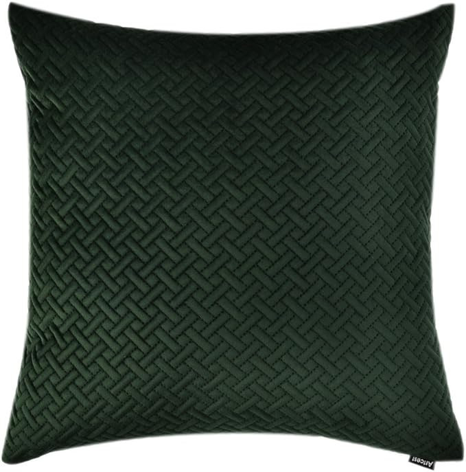 Artcest Cozy Solid Quilted Velvet Throw Pillow Case Decorative Couch Cushion Cover Soft Sofa Euro... | Amazon (US)