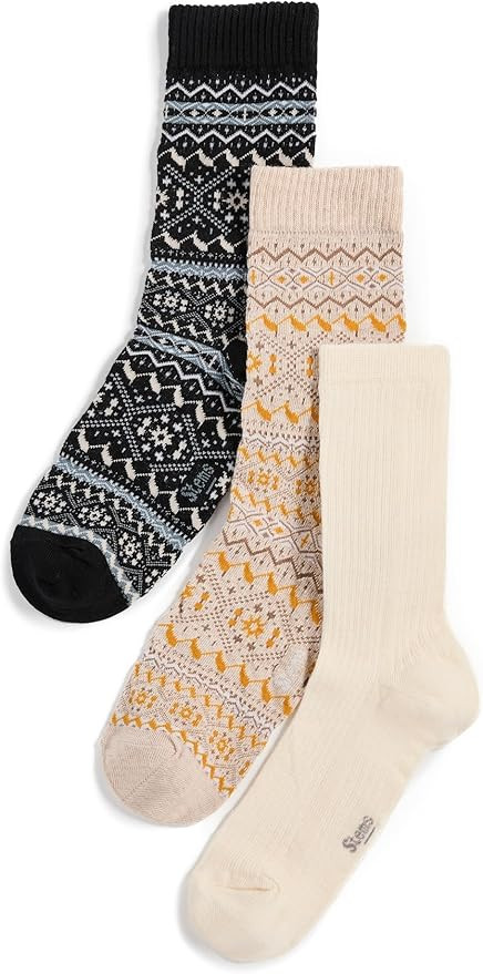 STEMS Women's Snowflake Cashmere Socks Gift Box of Three | Amazon (US)