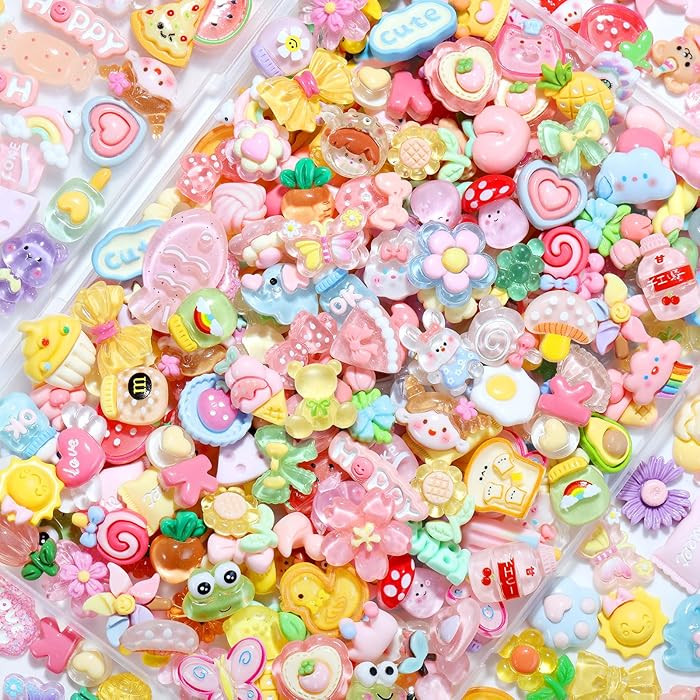 Zefy 120pcs Cute Slime Charms, No Repeating Jelly Resin Charms Flatback Charm Set, Kawaii Charm B... | Amazon (US)