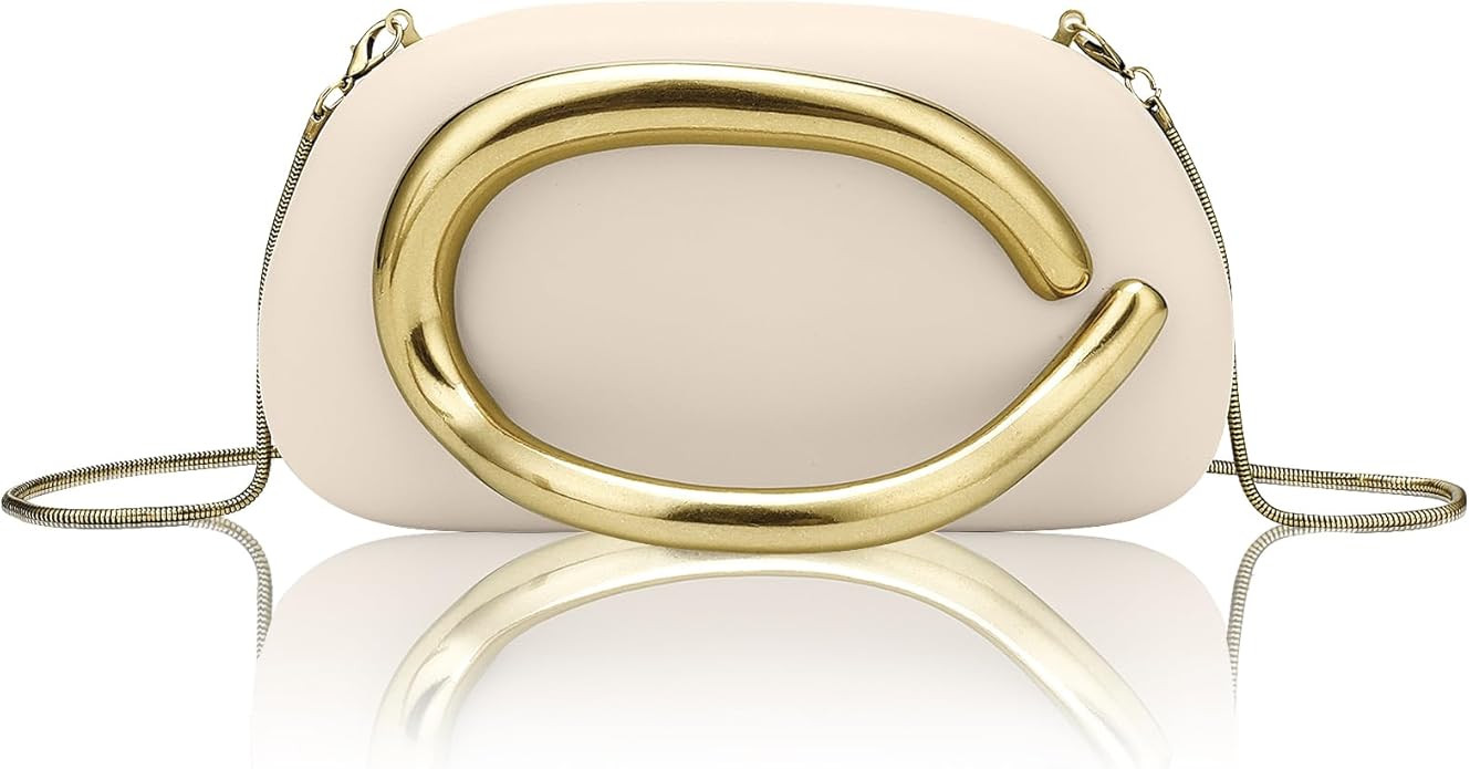 PU Leather Women's Evening Handbags Chocolates Clutch Purse Easy Match with Chain Crossbody Metal... | Amazon (US)