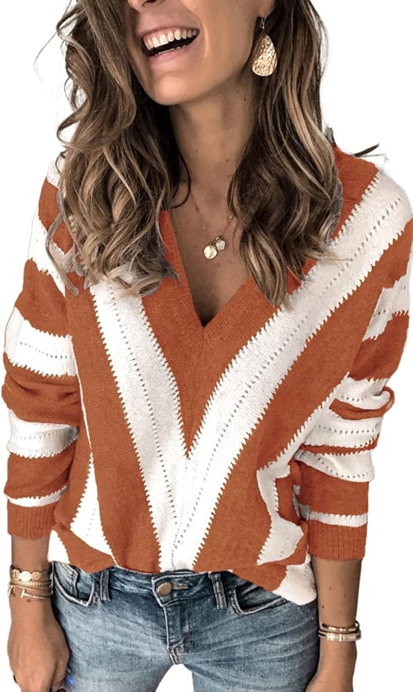 ANCAPELION Women’s Casual Sweater Pullover Winter Basic Sweatshirt Long Sleeve Cozy Knitted Jum... | Amazon (US)