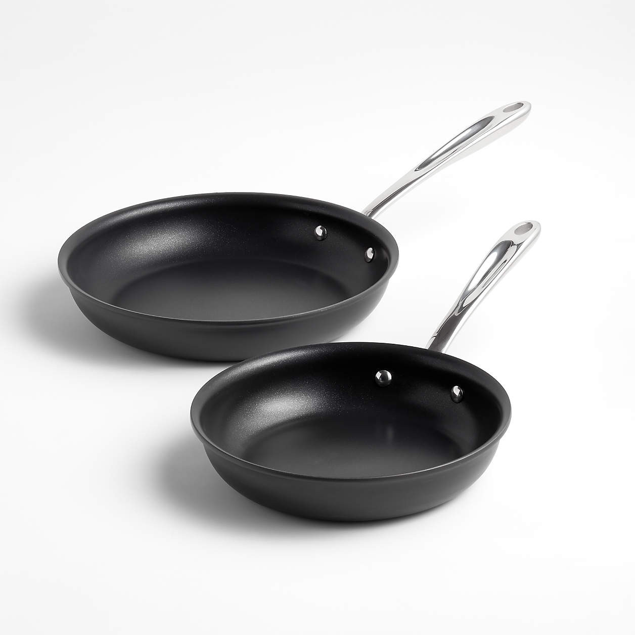 All-Clad HA1 Curated Hard-Anodized Non-Stick Frying Pans, Set of 2 + Reviews | Crate & Barrel | Crate & Barrel