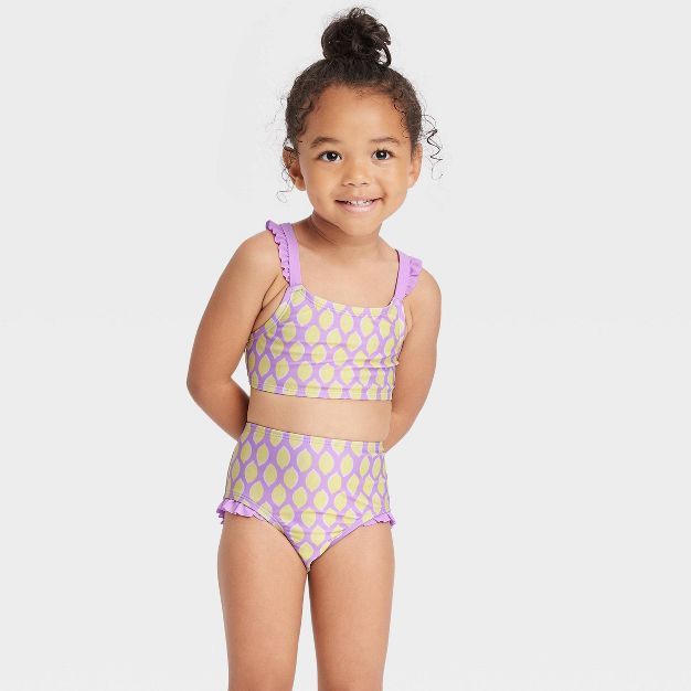 Toddler Girls' 2pc Lemon Print Bikini Set - Cat & Jack™ Lemon Yellow | Target