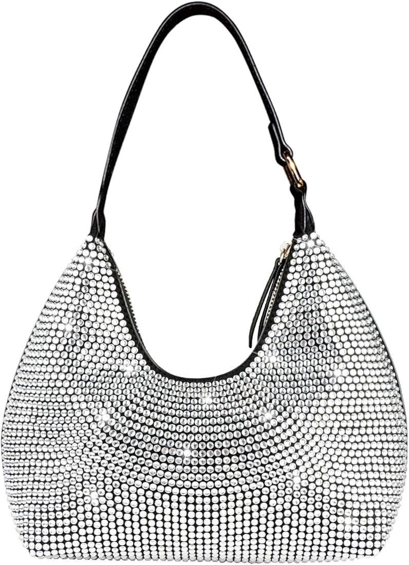 Gripit Rhinestone Handbag Purse Black Clutch Purses for Women Evening Shoulder Diamond Purse Blin... | Amazon (US)