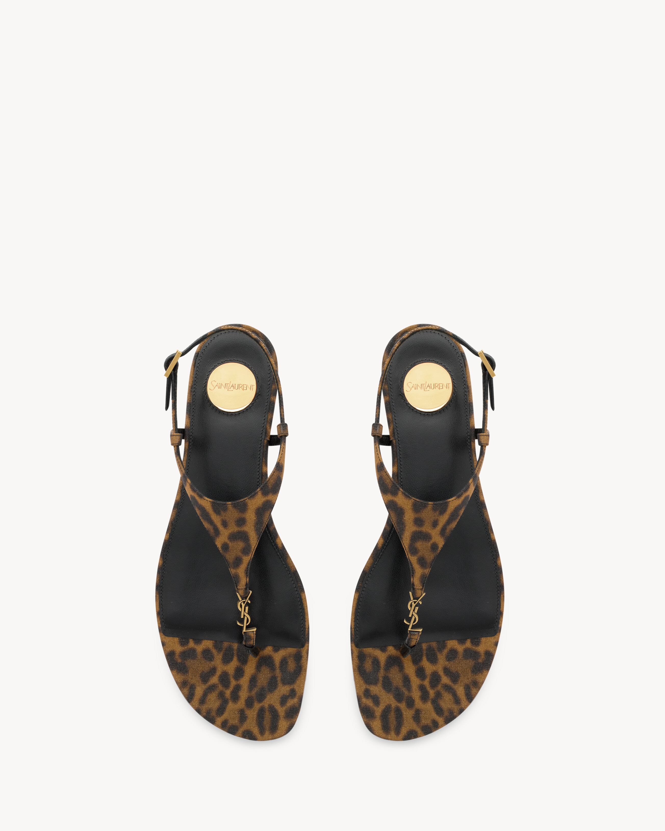 Sandalias Cassandra de grosgrén con motivo de leopardo | Saint Laurent Inc. (Global)