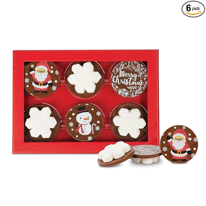 Christmas Meltaway Hot Chocolate Toppers Gift by Chocolate Works, Similar to Hot Cocoa Bombs, Lux... | Amazon (US)
