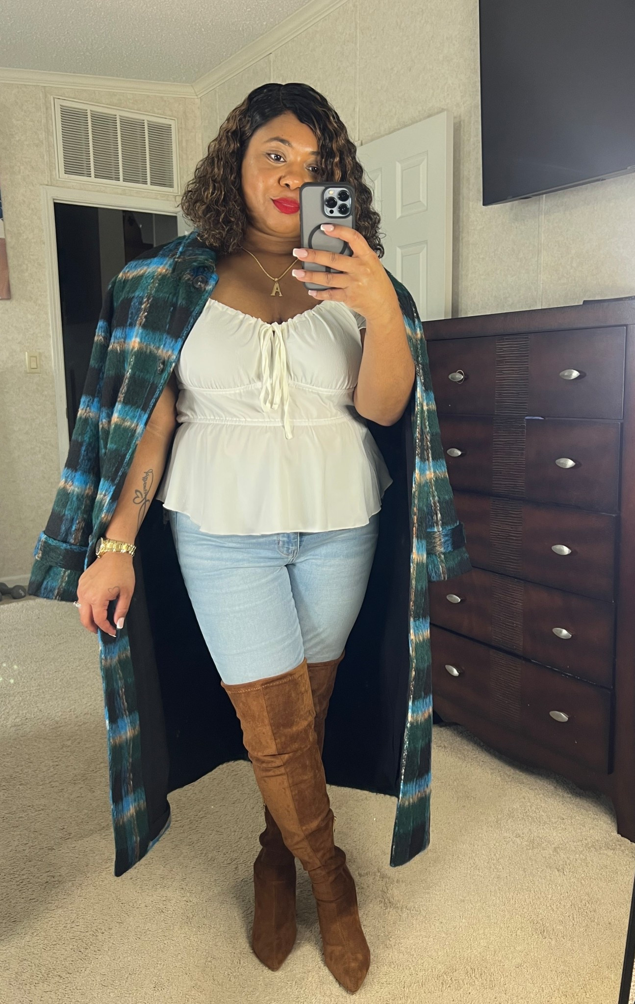 Walmart trench coat, so good!! Skinny jeans, Amazon boots 