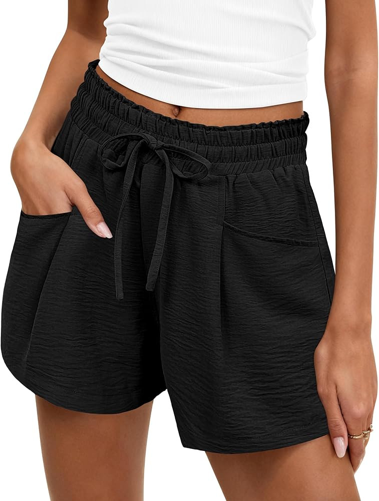 ANRABESS Shorts for Women Summer Casual High Waist Drawstring Comfy Dressy Lounge 2026 Beach Vaca... | Amazon (US)