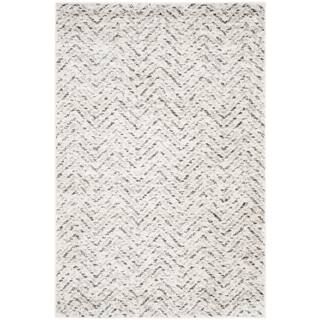 Adirondack Ivory/Charcoal 4 ft. x 6 ft. Chevron Area Rug | The Home Depot