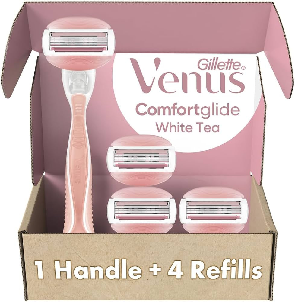 Gillette Venus ComfortGlide White Tea Women's Razor, Handle + 4 Blade Refills | Amazon (US)