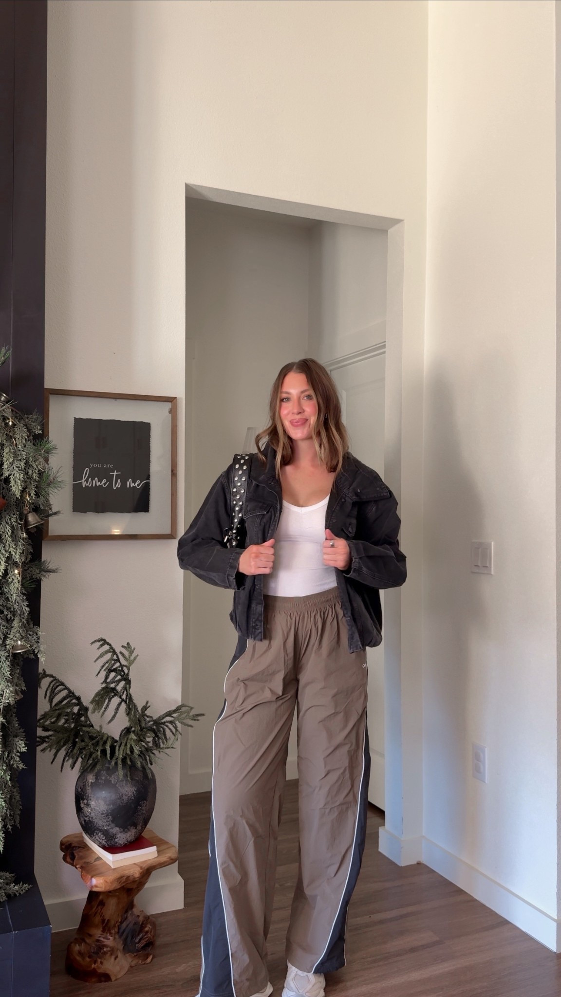 Wearing a medium tall in black denim jacked + small tall in piped pants! 

#LTKTall #LTKSeasonal