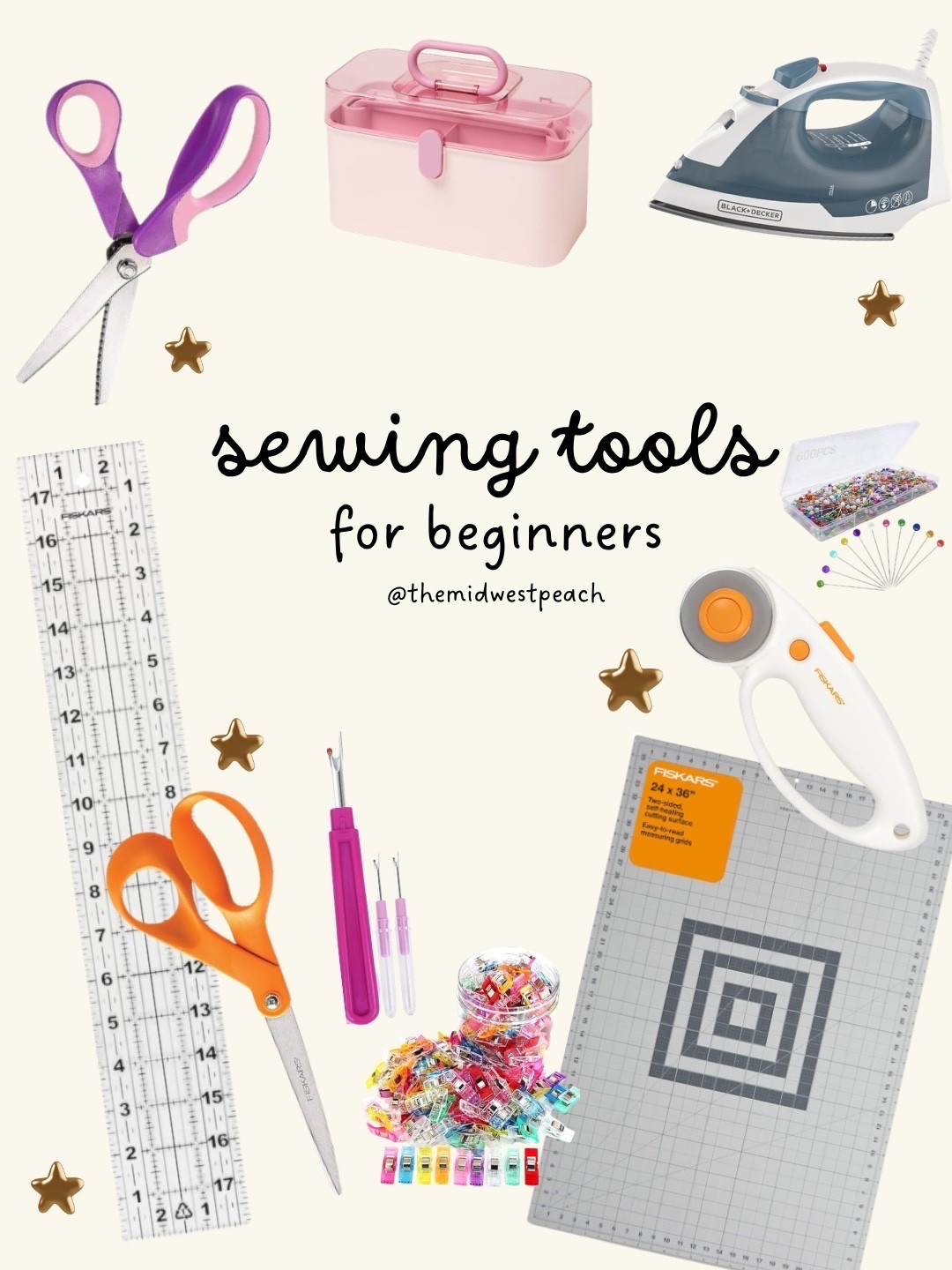 Sewing tools for beginners. ❤️ 🧵 these are all the tools I frequently use!