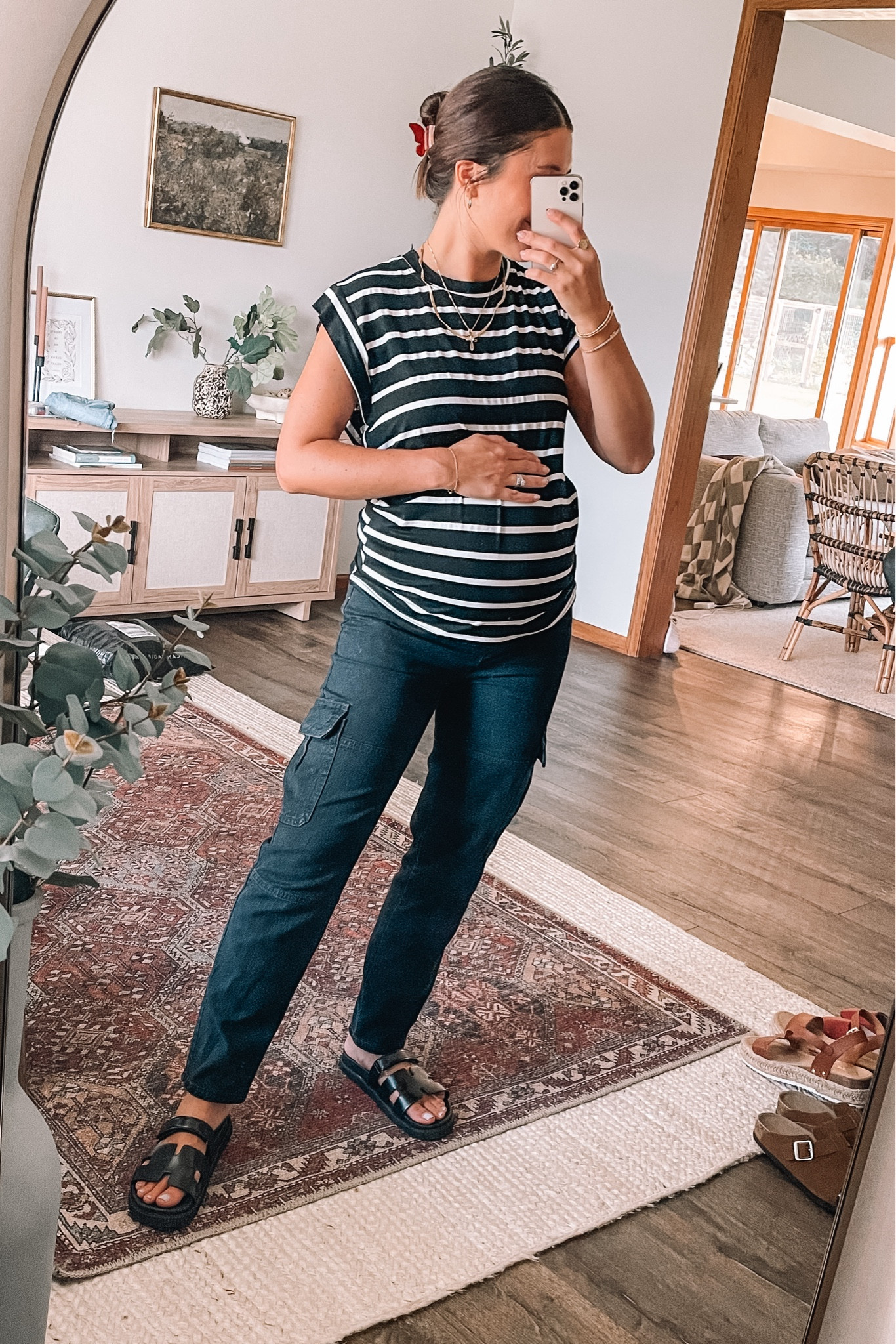 Maternity fall outfit. These cargo pants are so good & fit tts. Top is non-maternity & I sized up to medium for pregnancy

Fall outfits 
Fall outfit 
Bump style
Pregnancy style 


#LTKStyleTip #LTKBump #LTKFindsUnder50