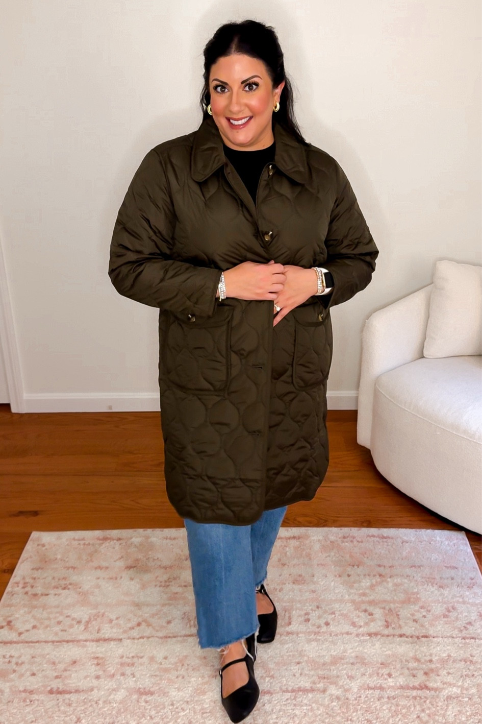 XL jacket/size 32 (14) jeans 

#LTKFindsUnder100 #LTKStyleTip #LTKMidsize