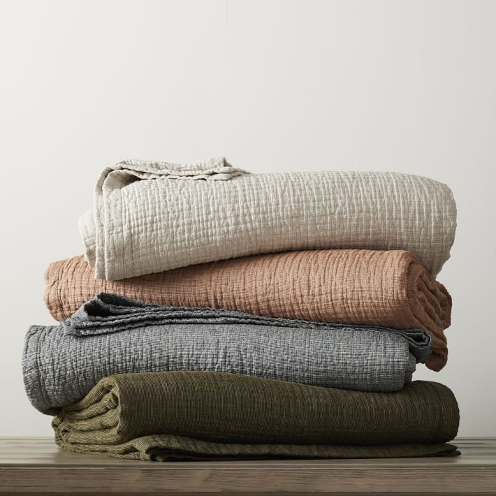 European Flax Linen Blanket | West Elm (US)