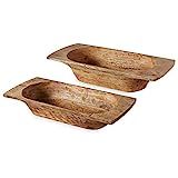 Mud Pie DOUGH BOWL SET, Brown, small 5" x 20" x 8" | large 5" x 24" x 10 1/2 | Amazon (US)