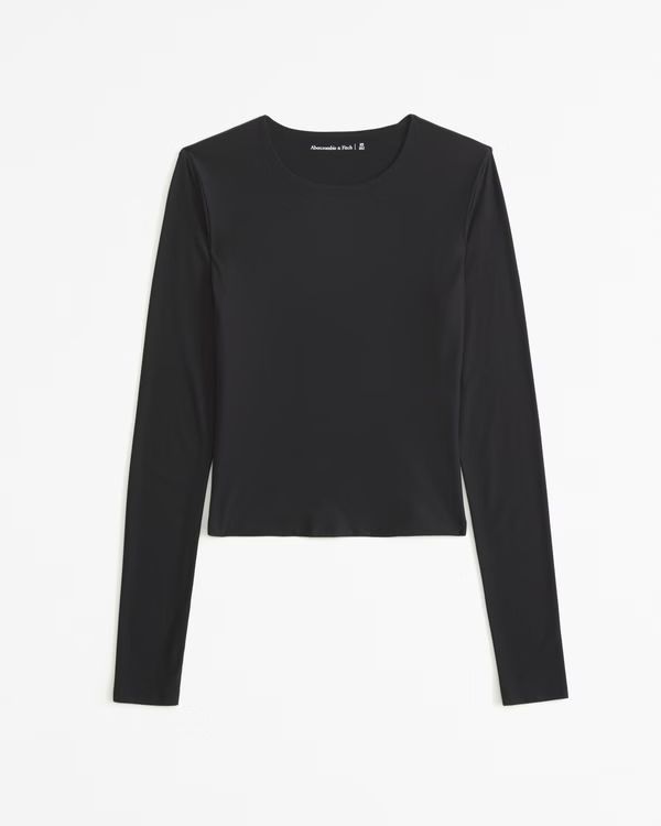 Women's Long-Sleeve Cotton Seamless Fabric Cropped Tee | Women's New Arrivals | Abercrombie.com | Abercrombie & Fitch (US)