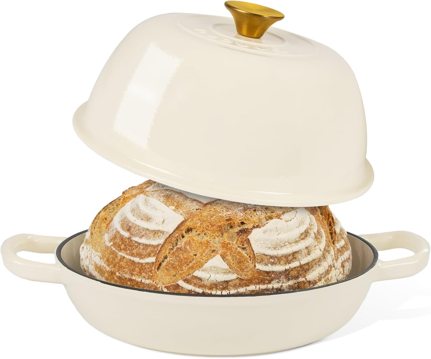 Enamelled Cast Iron Dutch Oven For Bread Baking – Dutch Oven Pot For Sourdough Bread Baking – Cast Iron Bread Pot – Dark Blue, 6 Quarts, 26cm – by Nuovva | Amazon (US)