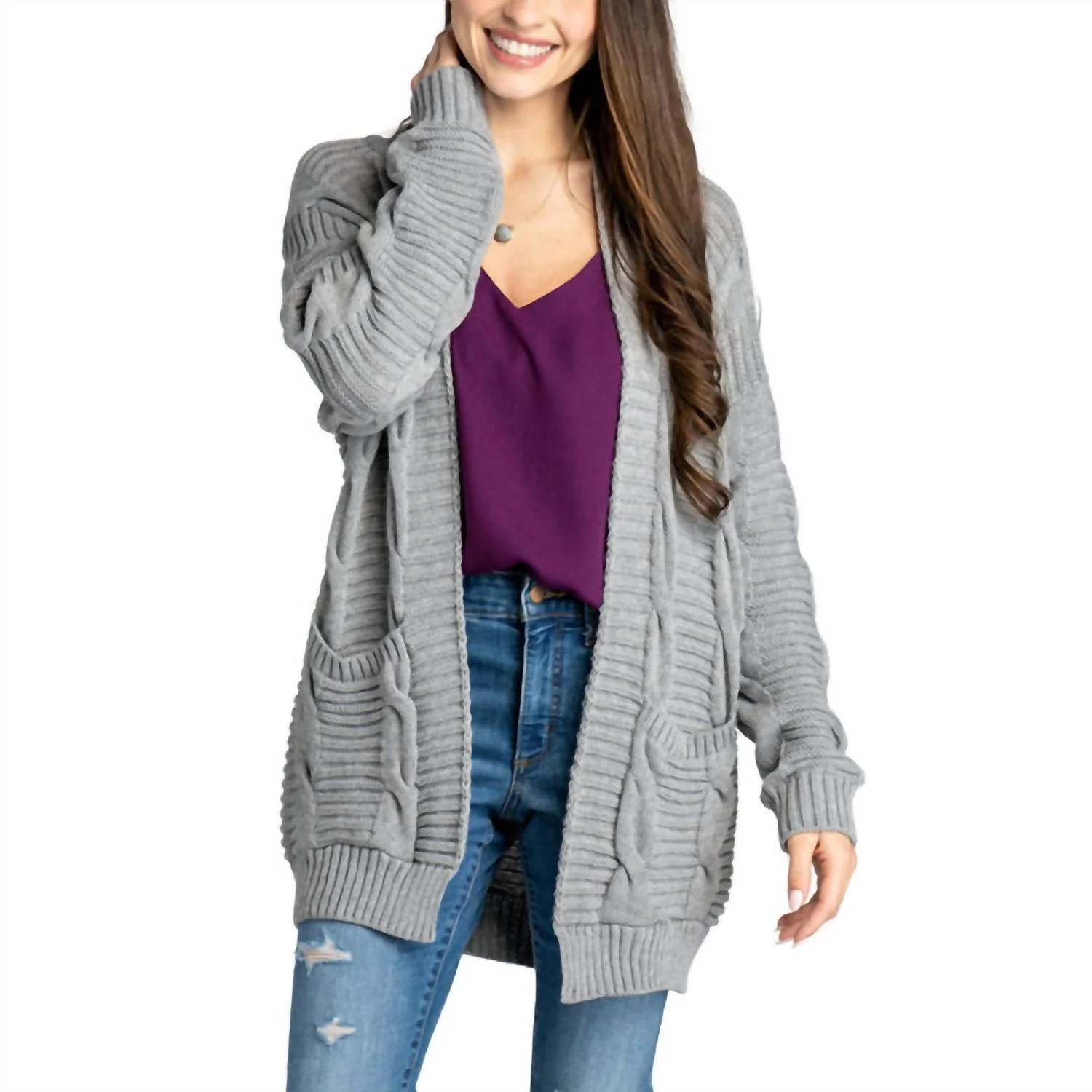 Women's Aspen Cardigan In Gray | Shop Simon