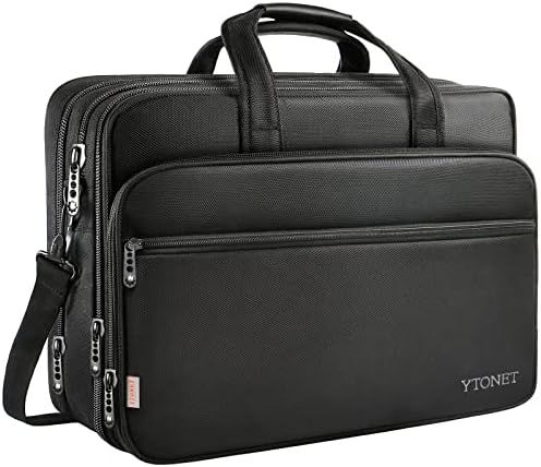 17 inch Laptop Bag, Travel Briefcase with Organizer, Expandable Large Hybrid Shoulder Bag, Water ... | Amazon (US)