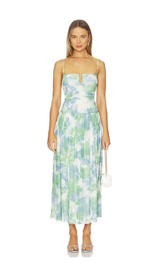 MINKPINK Carrie Mesh Maxi Dress in Green, Blue. - size L | Revolve Clothing (Global)