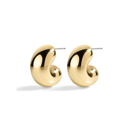 Electric Picks Cloud Earrings for Women, 14k Gold Plated Sculptural Bubble Hoop Earrings, Lightweight Modern Everyday Hoops, Hypoallergenic Statement Earrings | Amazon (US)