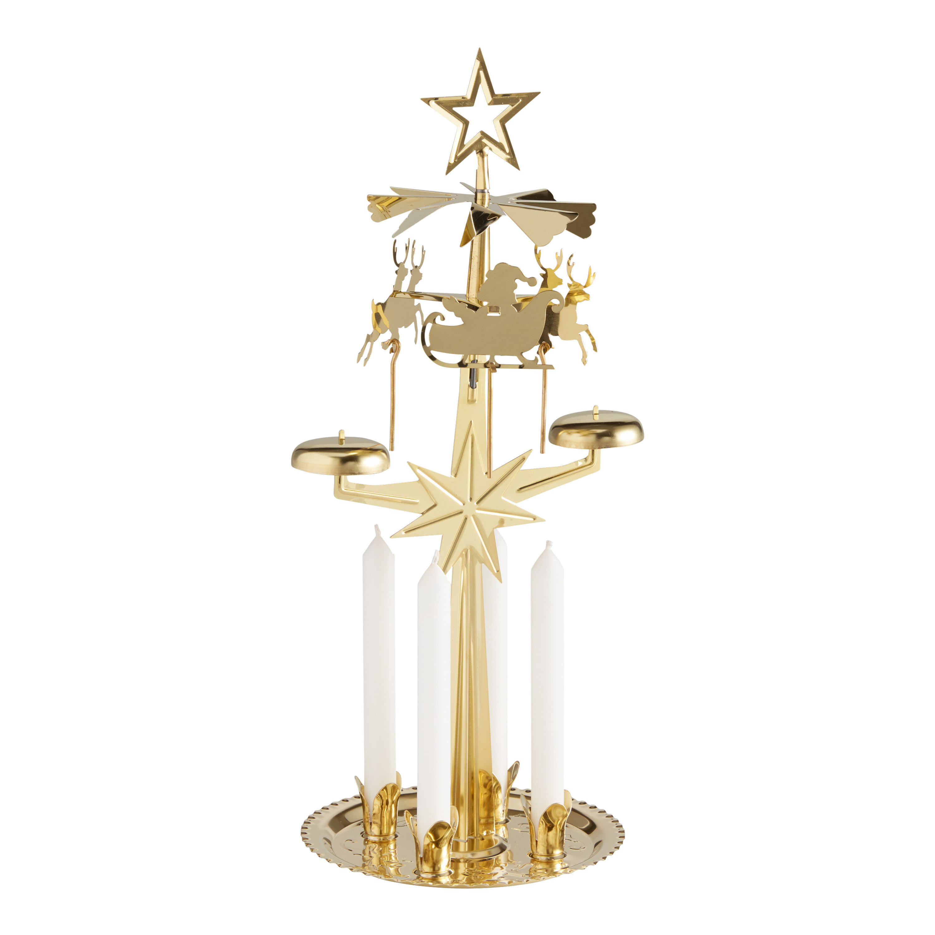 Gold Metal Santa Chime Set | World Market