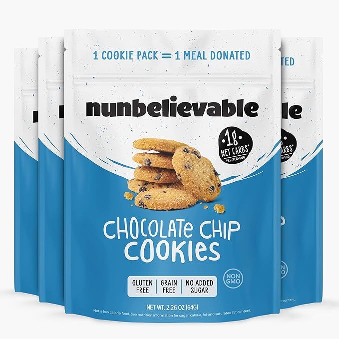 Nunbelievable Keto Chocolate Chip Cookies, Delicious Low Carb Desserts and Snacks, No Added Sugar... | Amazon (US)