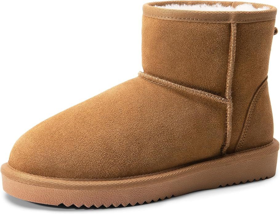 DREAM PAIRS Snow Boots for Women Genuine Suede Faux Fur Lining Classic Water Resistant Anti-Slip ... | Amazon (US)