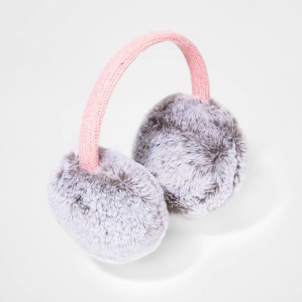 Girls' Faux Fur Earmuffs - Cat & Jack™ Gray One Size | Target