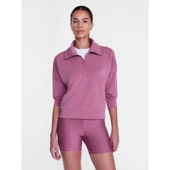 Avia Women's and Women's Plus Quarter-Zip ScubaKnit Pullover, Sizes XS-4X | Walmart (US)
