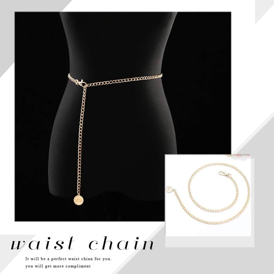 Cosydays Sexy Belly Chain Gold Beach Bikini Body Chain Waist Summer Party Body Chain Jewelry for Wom | Amazon (US)