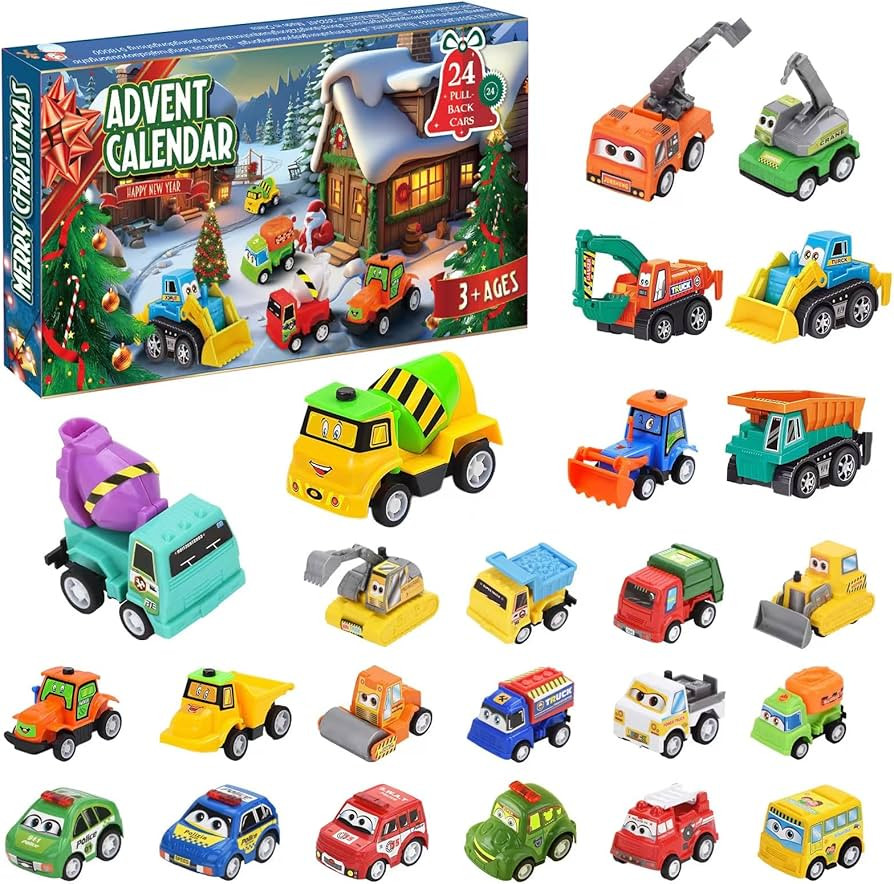 Amazon.com: Advent Calendar 2023 Kids, Christmas Countdown Calendars 24 PCS Pull Back Cars Vehicl... | Amazon (US)