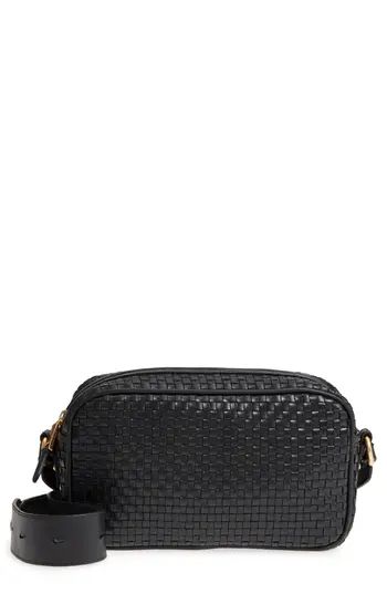 Cole Haan Zoe Rfid Woven Leather Camera Bag - Black | Nordstrom