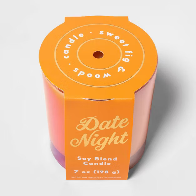 7oz Iridescent Glass Jar 'Date Night' Sweet Fig and Woods Candle - Opalhouse™ | Target