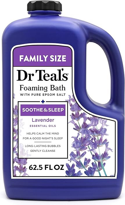 Dr Teal's Foaming Bath with Pure Epsom Salt, Soothe & Sleep with Lavender, 62.5 fl oz | Amazon (US)