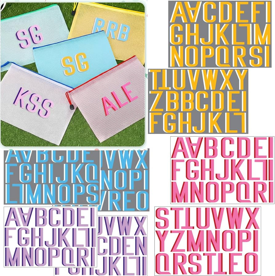 8 Sheet Personalized UV DFT Vinyl Letter Stickers Waterproof Shadow Monogram Decal Luggage Sticke... | Amazon (US)
