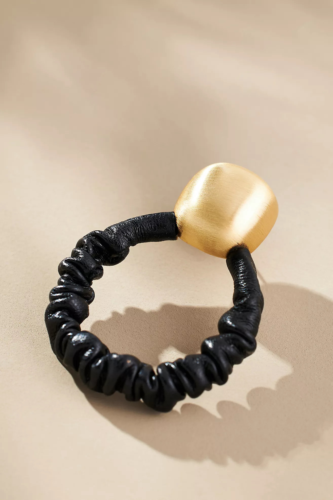 Ruched Leather Metal Drop Earrings | Anthropologie (US)