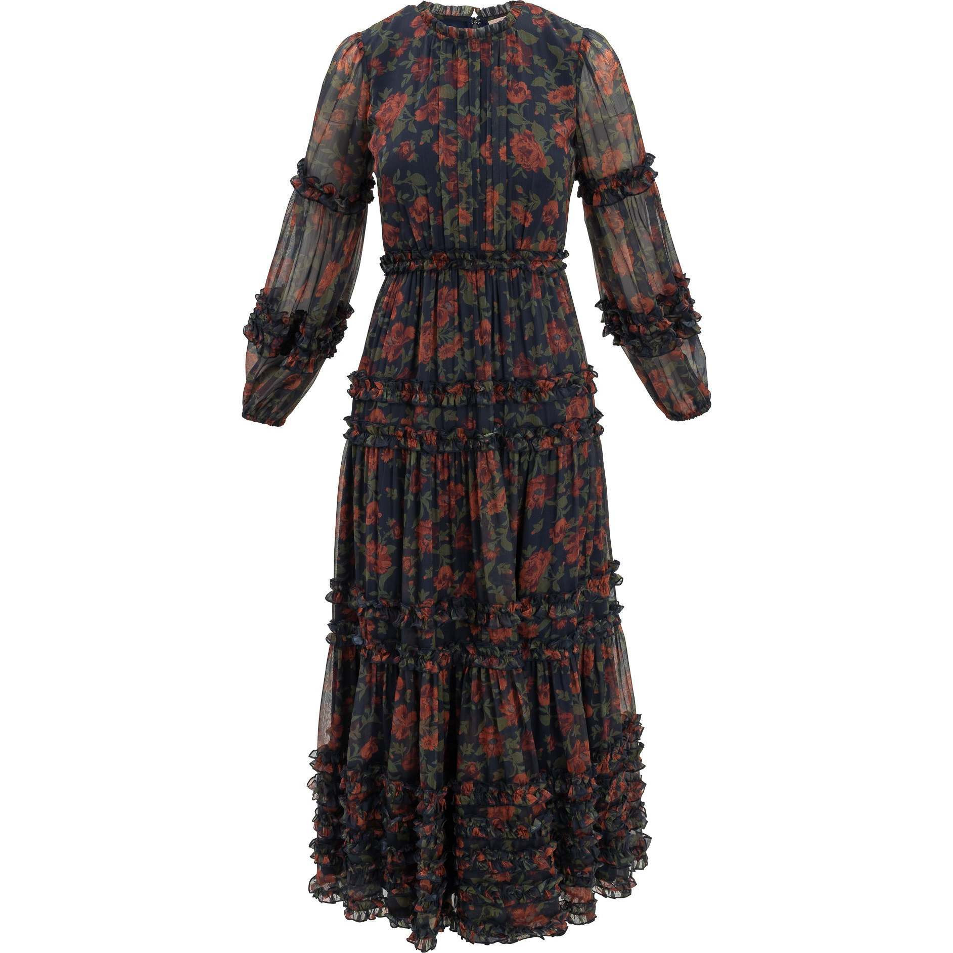 Geneva Dress in Scarlet Bloom | Maisonette