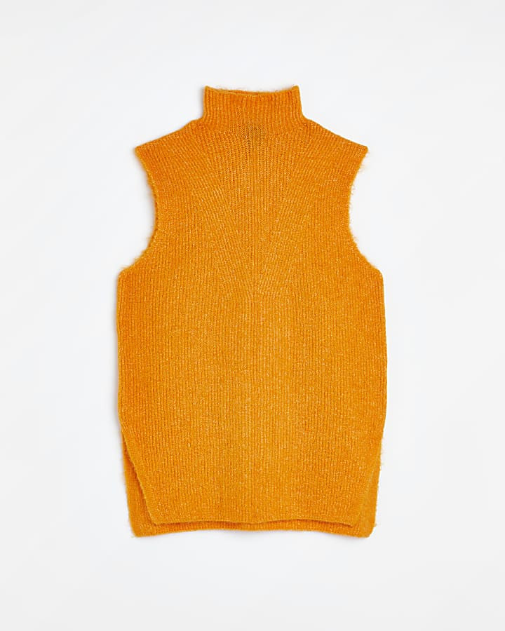 Orange knitted tank top | River Island (UK & IE)