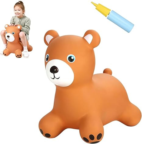 INPANY Bouncy Horse, Bear Hopper Toys, Toddlers Bouncing Animal, Kid Ride on Rubber Bouncer, Outd... | Amazon (US)