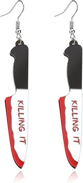 Horror Skeleton Knife Acrylic Dangle Drop Earrings for Women Punk Unique Gothic Earrings Gothic K... | Amazon (US)