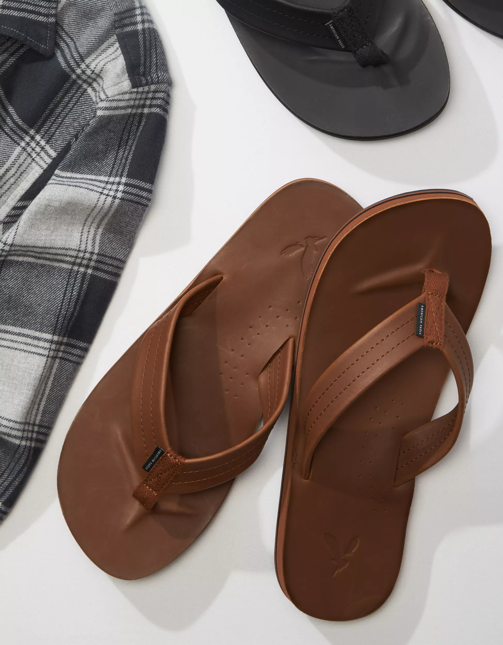 AE Men's Leather Flip Flop | American Eagle Outfitters (US & CA)