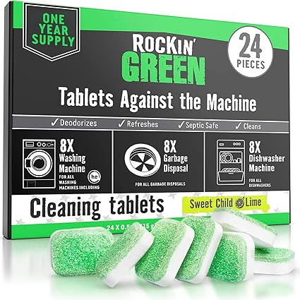 Rockin' Green Deep Cleaning and Deodorizing Tablets for Dishwashers, Washing Machines, and Garbag... | Amazon (US)