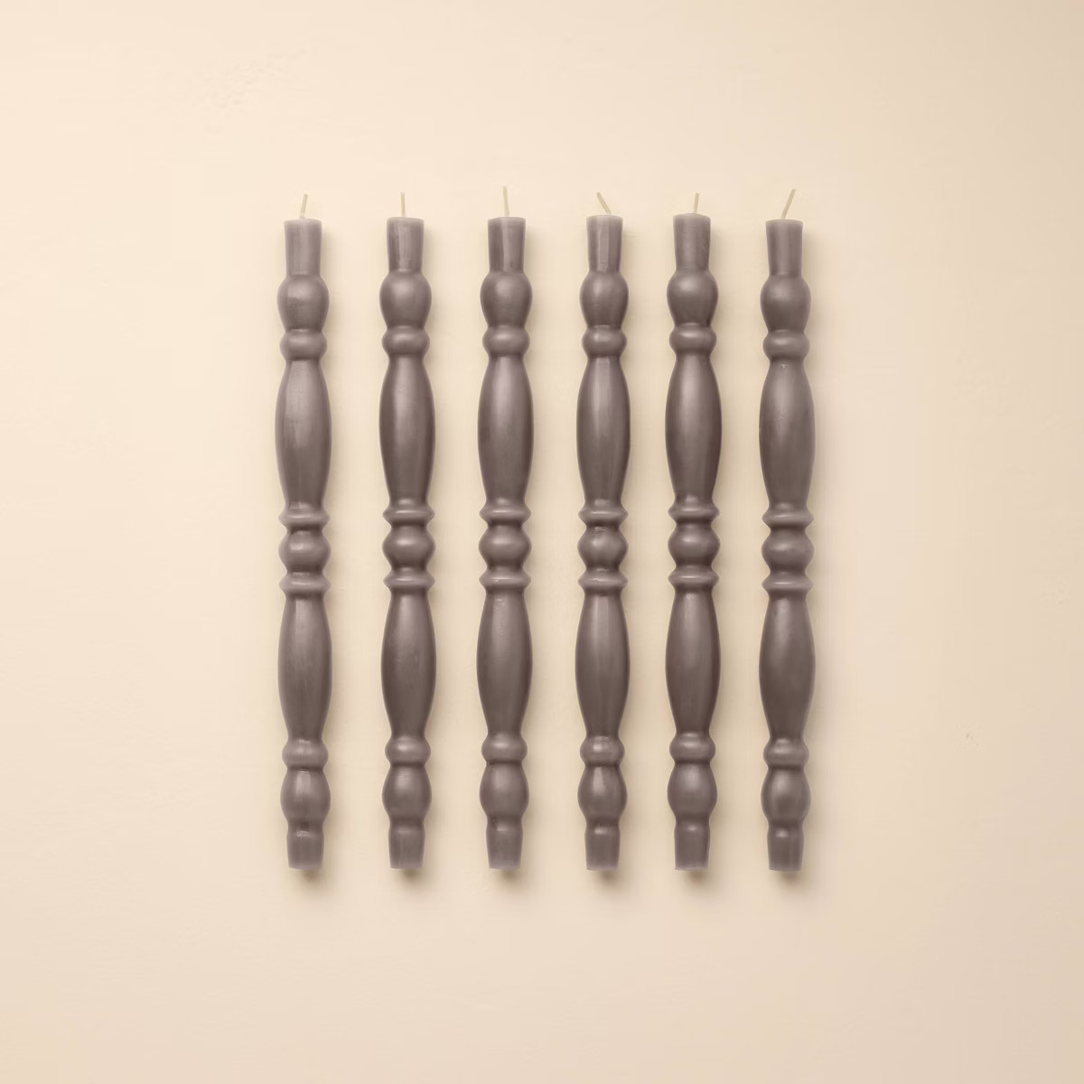 6pk Spindle Taper Candles Gray - Hearth & Hand™ with Magnolia | Target
