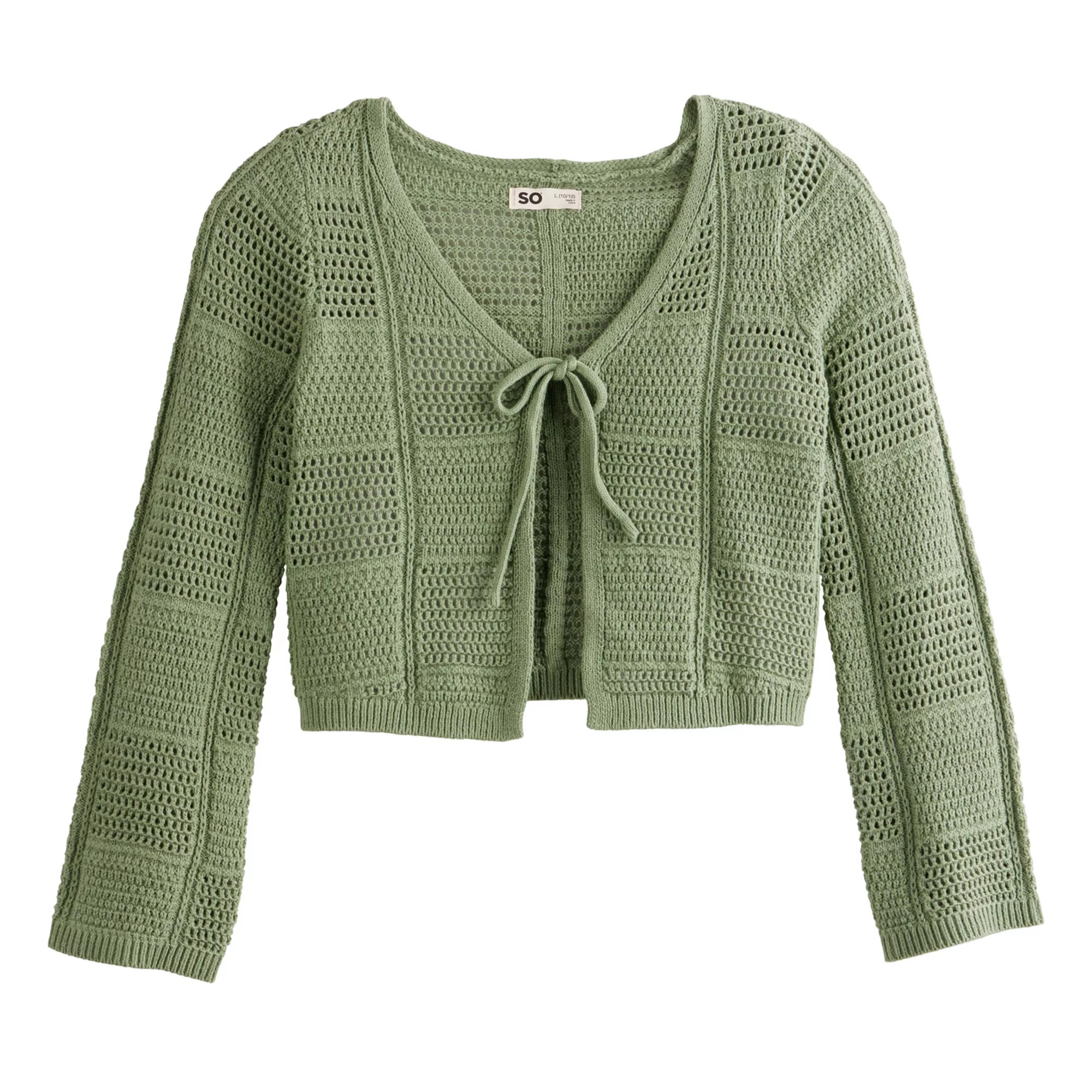Girls 6-20 SO® Tie Front Cardigan in Regular and Plus Size | Kohl's