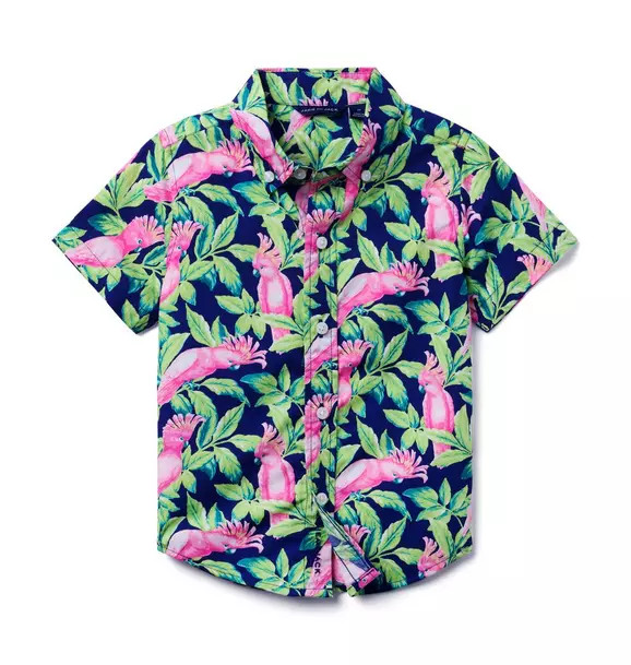 Tropical Bird Poplin Shirt | Janie and Jack
