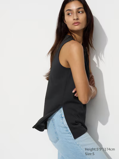 Crepe Jersey T-Shirt | Sleeveless | UNIQLO US | UNIQLO (US)