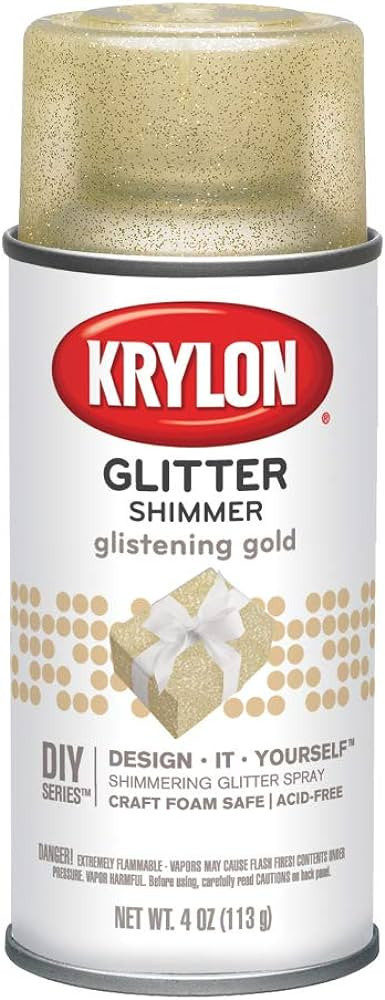 Krylon I00401 Glitter Aerosol Spray, Glistening Gold | Amazon (US)