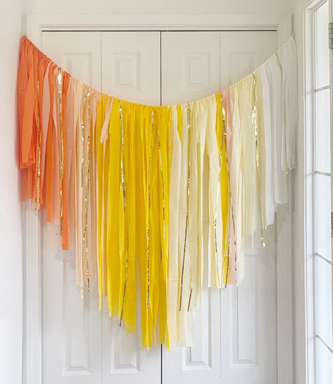 Ray of sunshine backdrop fringes/boho sunshine plastic streamers/lemonade /daisy /girls birthday/... | Etsy (US)